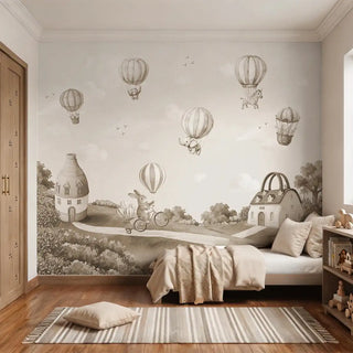 Dream Village Warm Monochrome Wallpaper