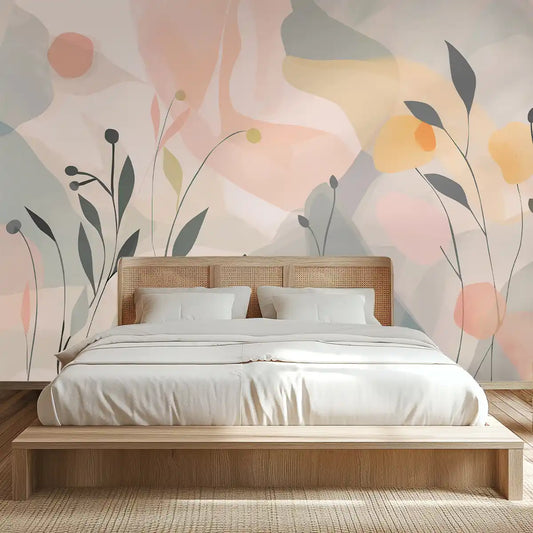 Pastel Paradise Abstract Pattern Wallpaper for Room Pink Buy now