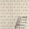 Papier peint chambre indienne beige Ikkat Design