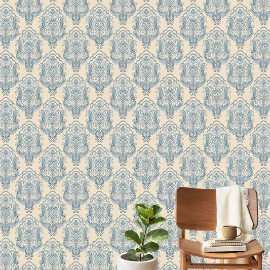 Ambiance Design Wallpaper Roll in Blue Color