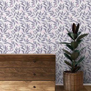 Paradise Design Wallpaper Roll in Purple Color for Rooms