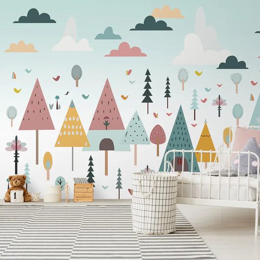 Pastel Jungle Fun Young Kids Room Wallpaper