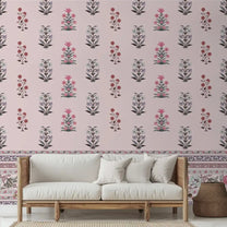 Buti Bliss Indian Motifs Room Wallpaper Pink Color Buy  now