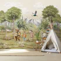 Buy Animals Jungle Camp Wallpaper for Kids Rooms