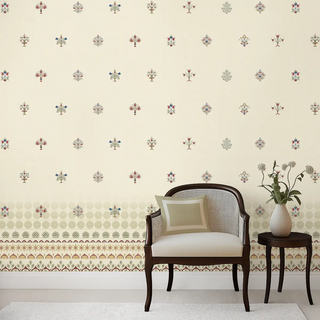 Yellow Indian Motif Wallpaper for Rooms