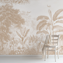 Shop now Jhurmut- Tropical Theme Designer Wallpaper Sepia Color