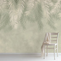 Buy now Hanging Tropical Leaves Wallpaper Design Pastel Green