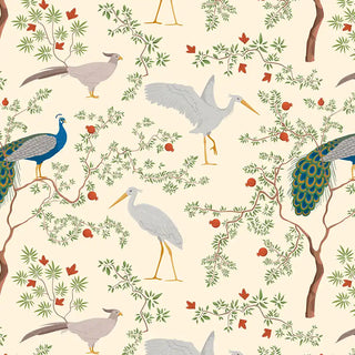 Rangat Indian Theme Wallpaper Rolls in Cream Color For Walls