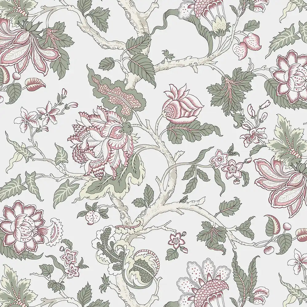 Gardenia Design Wallpaper Roll in Off White Color | Life n Colors