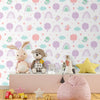 Birdies and Unicorns Design Wallpaper Roll in Purple and Green Color