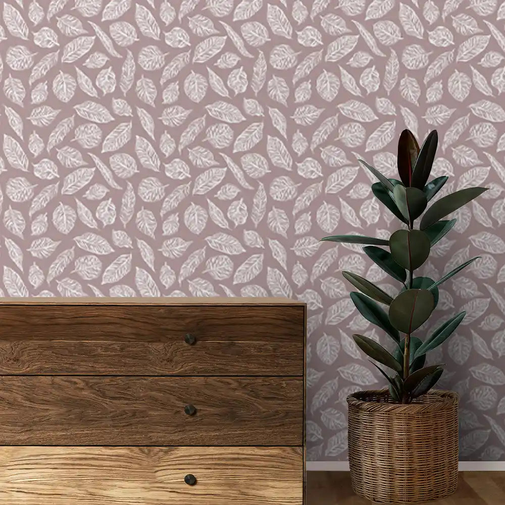 Ivy Design Theme Wallpaper Rolls in Dusty Pink Color