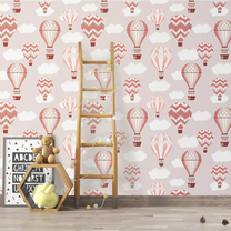Balloonic Design Wallpaper Roll in Peach Color