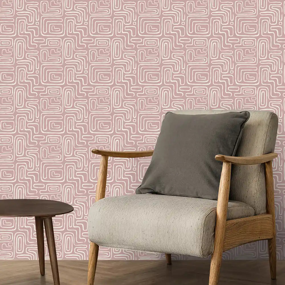 Triomphe Design Wallpaper Roll in Pink Color