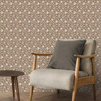 Blossom Design Wallpaper Roll in Brown Color