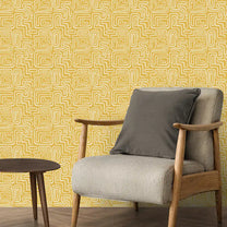 Triomphe Design Wallpaper Roll in Yellow Color For Rooms