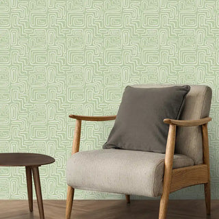 Triomphe Design Wallpaper Roll in Green Color