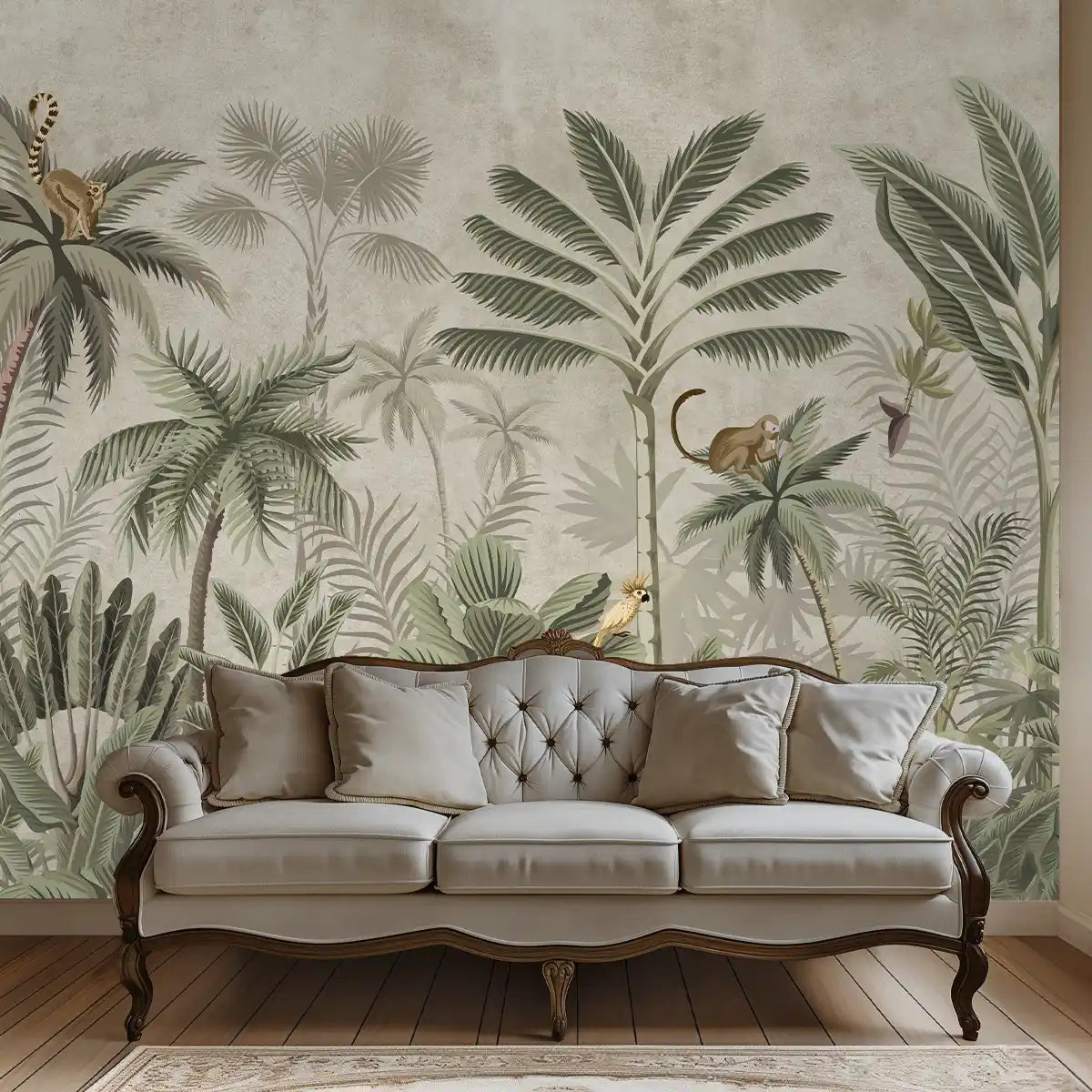 Tropical Dreams Artful Wallpaper Design Vintage Feel