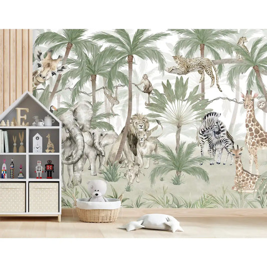 Buy Safari Sojourn Cute Kids Room Wallpaper