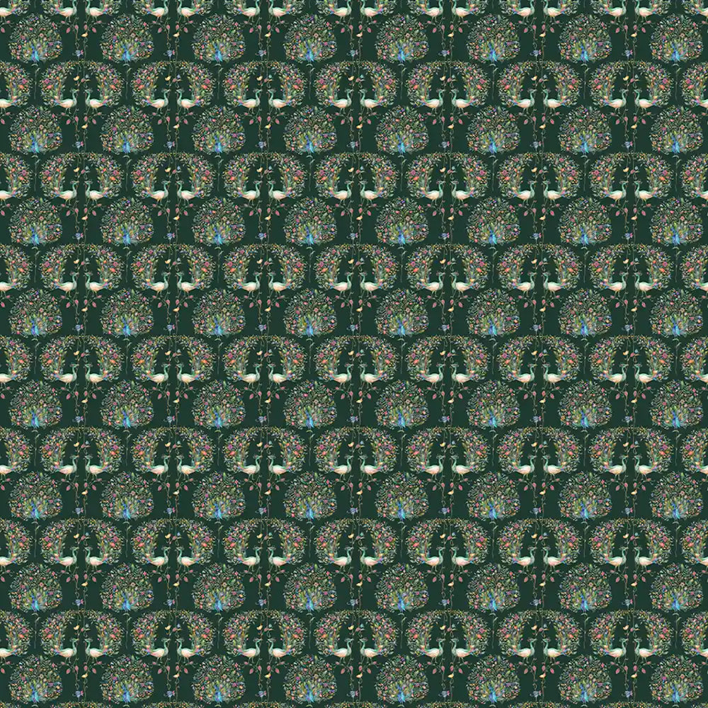 Barkha Wallpaper Roll for Rooms in Bottle green Color for Rooms