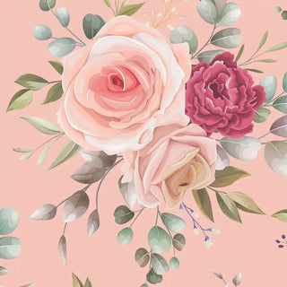 Roses Design Wallpaper Roll in Peach Wanderlust Color Buy Online
