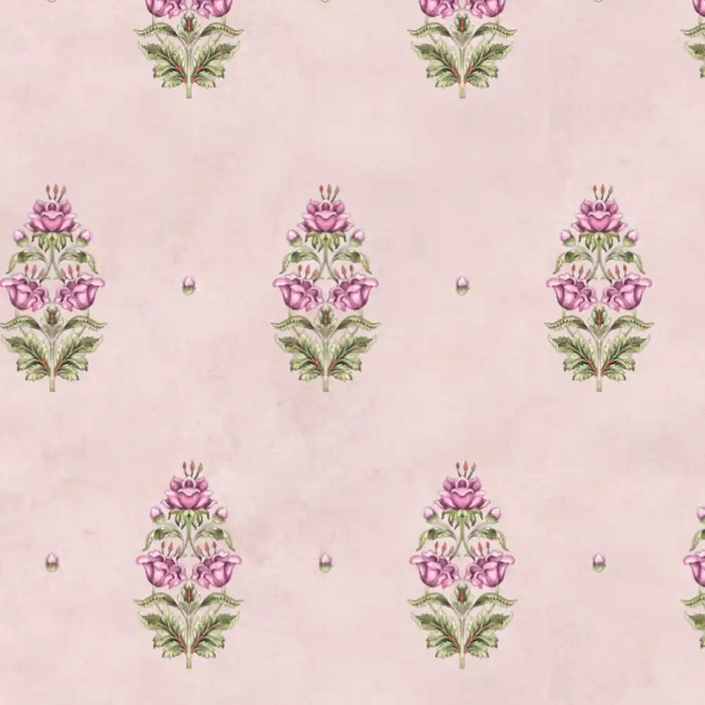 Bahara Indian Design Wallpaper Roll in Pink Color for walls