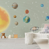 Niedliche Tapete mit Solarsystem-Design für das Kinderzimmer