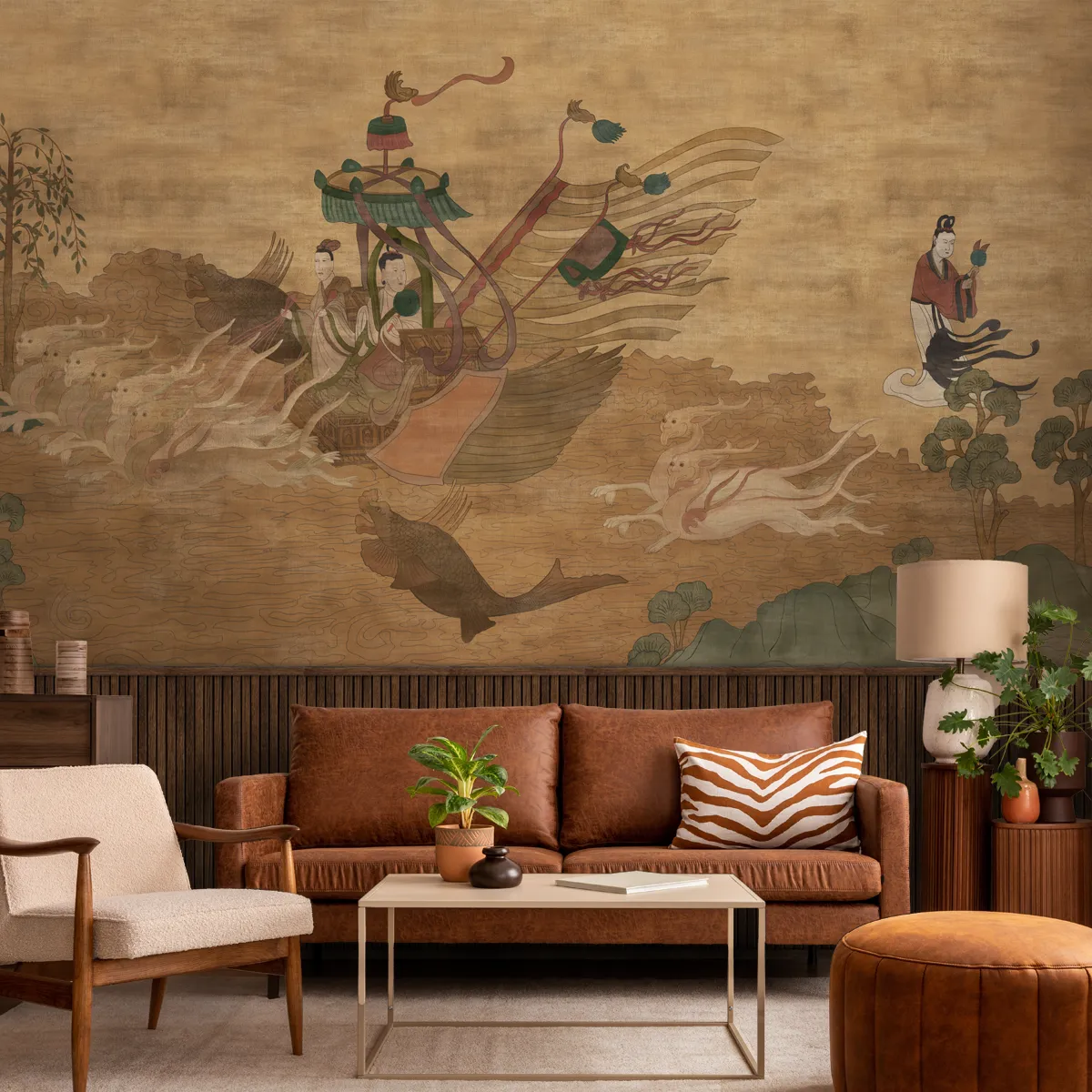 Buy River's Embrace Chinese Painting Style Wallpaper Customised