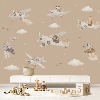 Dusky Amber Air show Kids Room Wallpaper