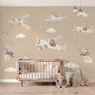 Dusky Amber Air show Kids Room Wallpaper