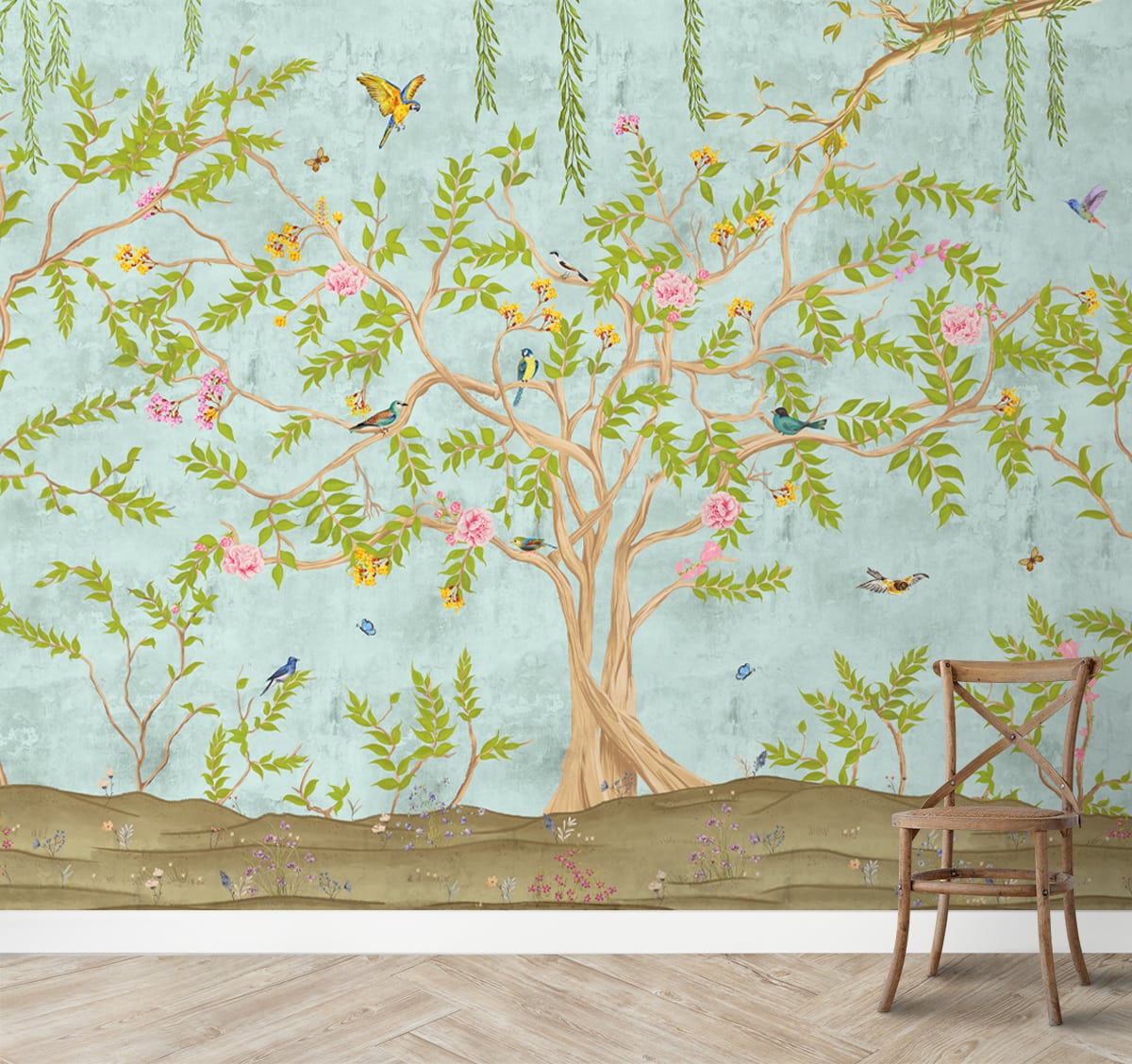 Jannat: Chinoiserie Floral Theme Wallpaper