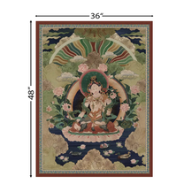 Green Tara Buddhist Indian Painting Wall Art Digital Print Poster 36 x 48 inches