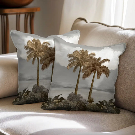 Serene Foliage Cushion Covers, Set of 2 Sepia