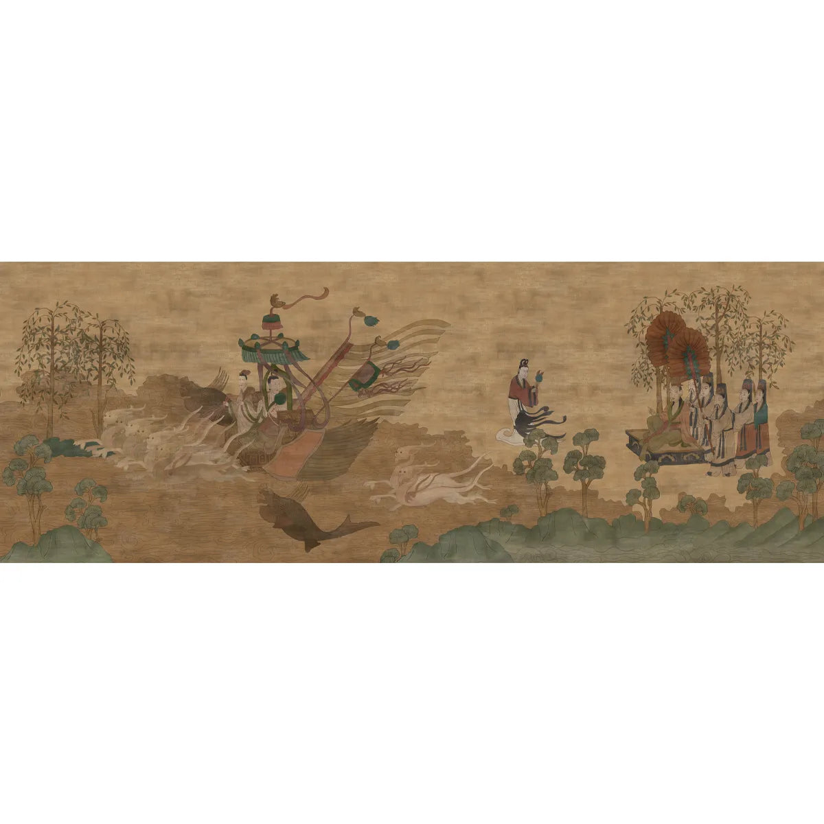 River's Embrace Chinese Painting Style Wallpaper Customised