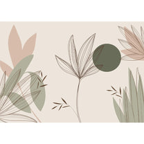 Beautiful Floral & Leaves Wallpaper Design, Customised Green & Beige  Buy Now 