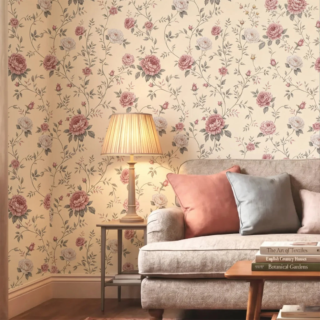 The Rose Heritage, English Floral Wallpaper | Life n Colors