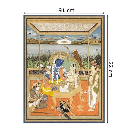 Ramayan Vintage Indian Painting Wall Art Frameless Digital Print Poster 