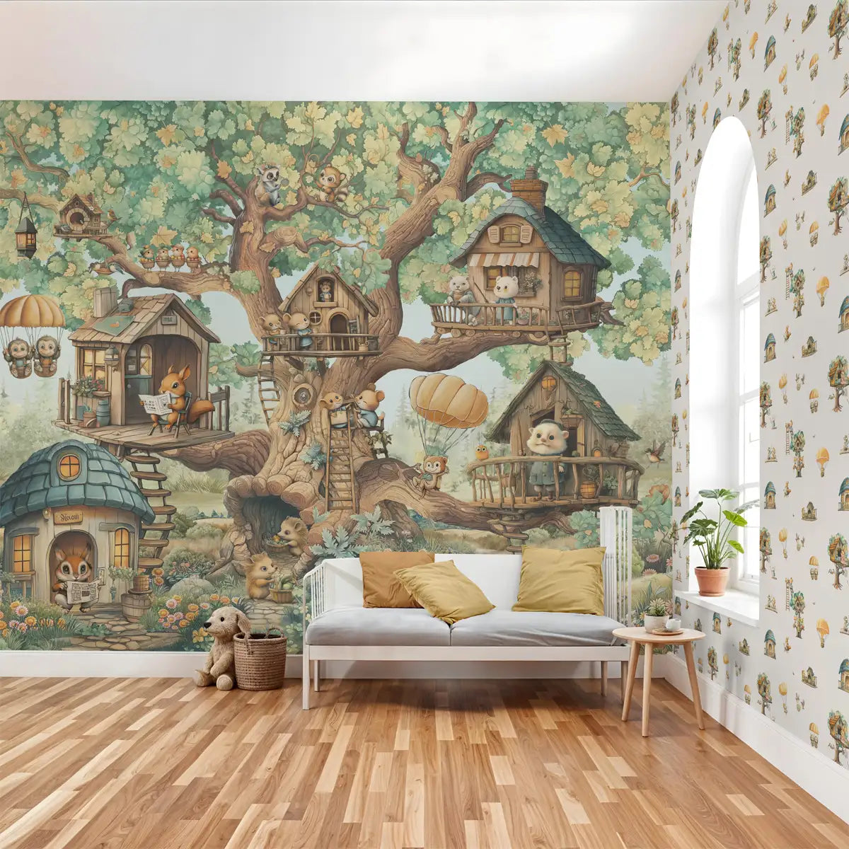 The Tree House Club Kids Room Wallpaper