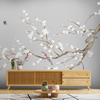 Papier peint de style chinoiserie en fleurs de prunier pour les chambres