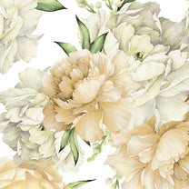 Big Flowers with Watercolor Effect Wallpaper Customised yellow