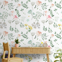 Cute Pastel Shades Floral Wallpaper