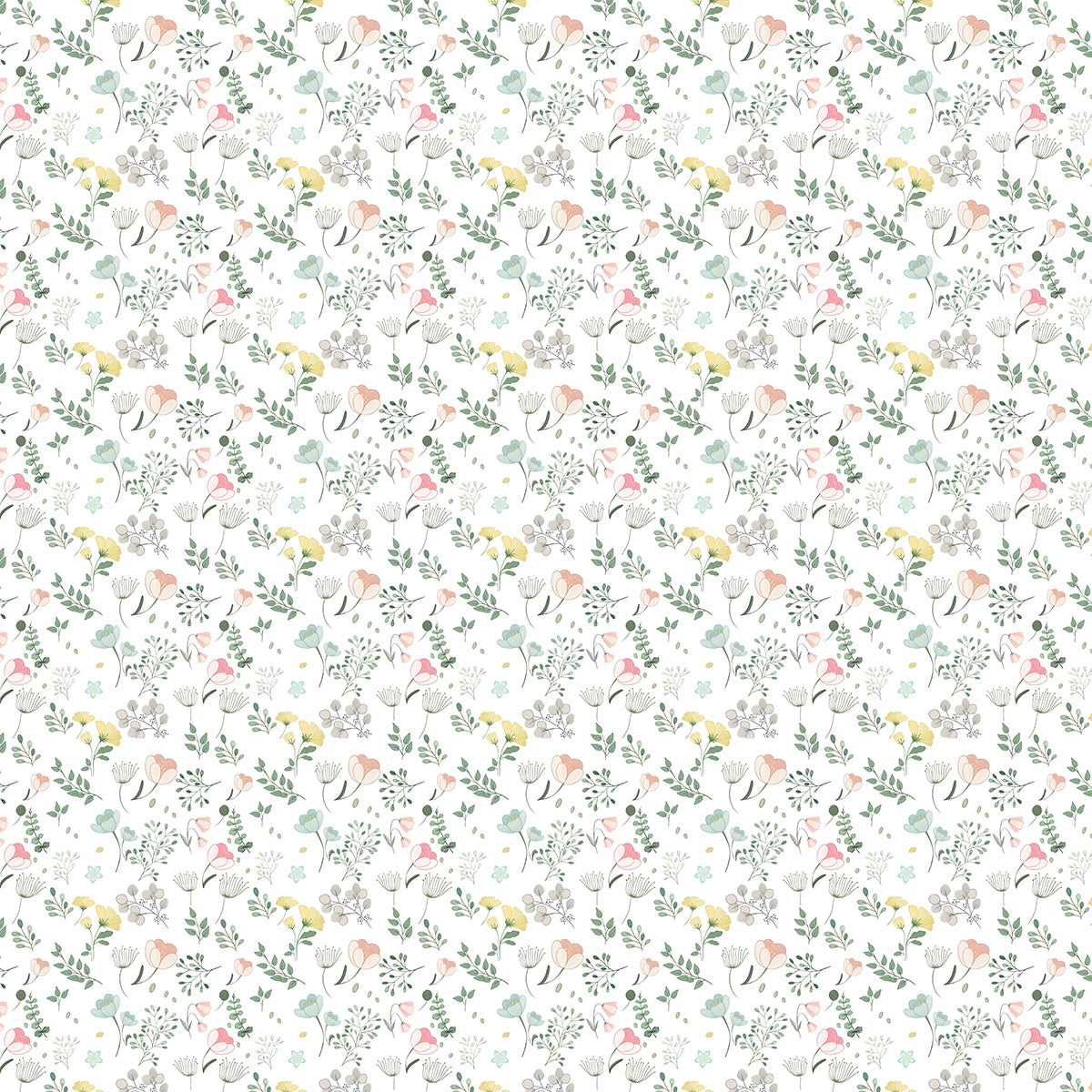 Cute Pastel Shades Floral Wallpaper