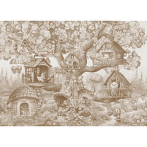 The Tree House Club Kids Room Wallpaper Sepia color