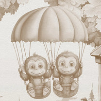 The Tree House Club Kids Room Wallpaper Sepia color