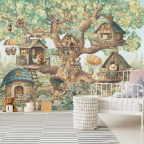 The Tree House Club Kids Room Wallpaper