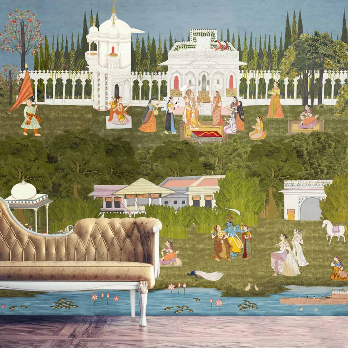 Shop Rama-Krishna Vibrant Luxury Suneherii Wallpaper