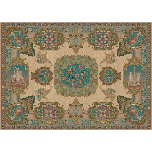 Rahnuma, Carpet Pattern Wallpaper Ceilings and Walls Pastel colors