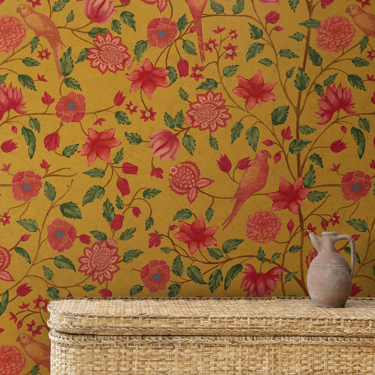 Mahak Floral Pattern Wallpaper for Rooms