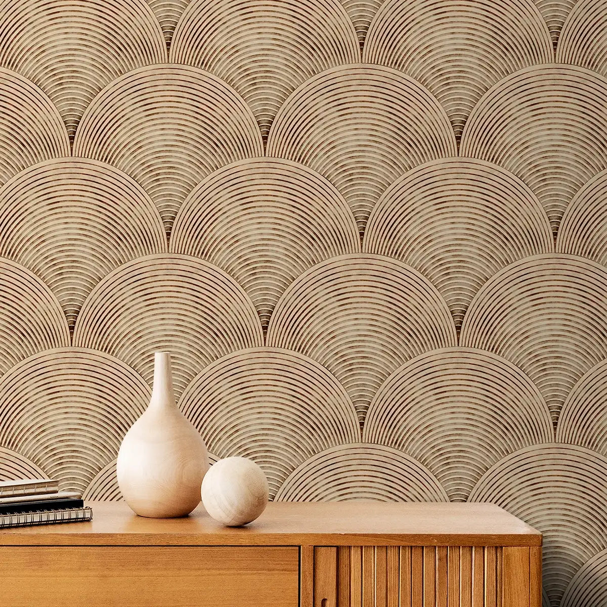 Buy Sandy Arches Abstract Modern Theme Geometric Wallpaper for Rooms