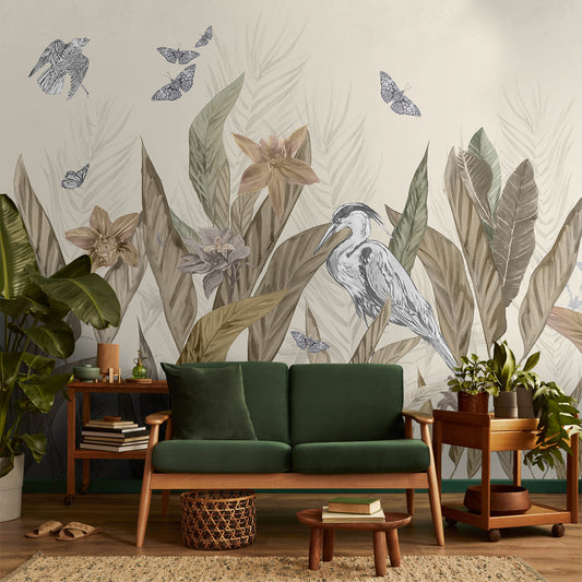 Botanical Ballet Tropical Wallpaper Customised