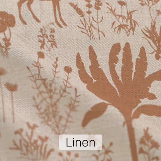 Flora n Fauna Jungle Pattern Curtain Fabric Rust Color